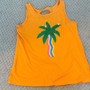 Cat & Jack Orange Palm Tree Tank Top with Multicolor Trunk